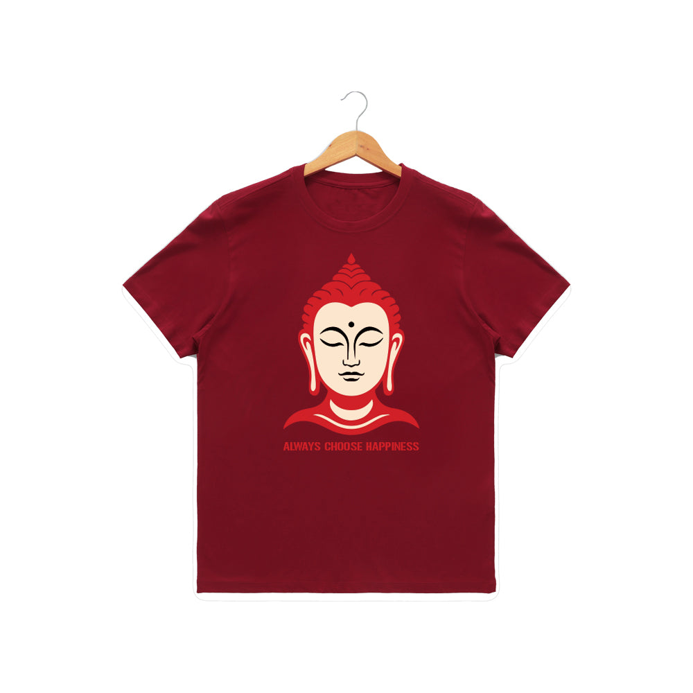 Men’s Graphic Print Round Neck T-Shirt- Buddha (170 GSM single jersey)