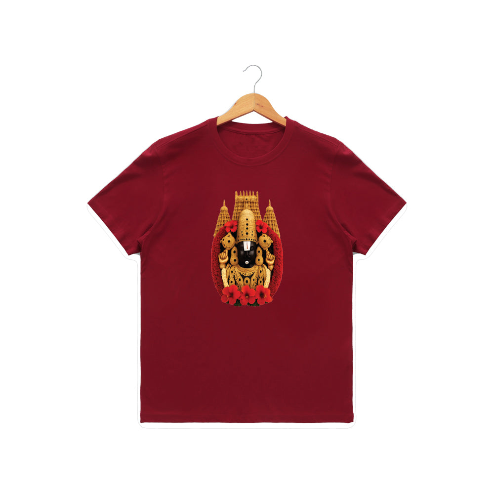 Men’s Graphic Print Round Neck T-Shirt-Tirupathi Balaji (170 GSM single jersey)