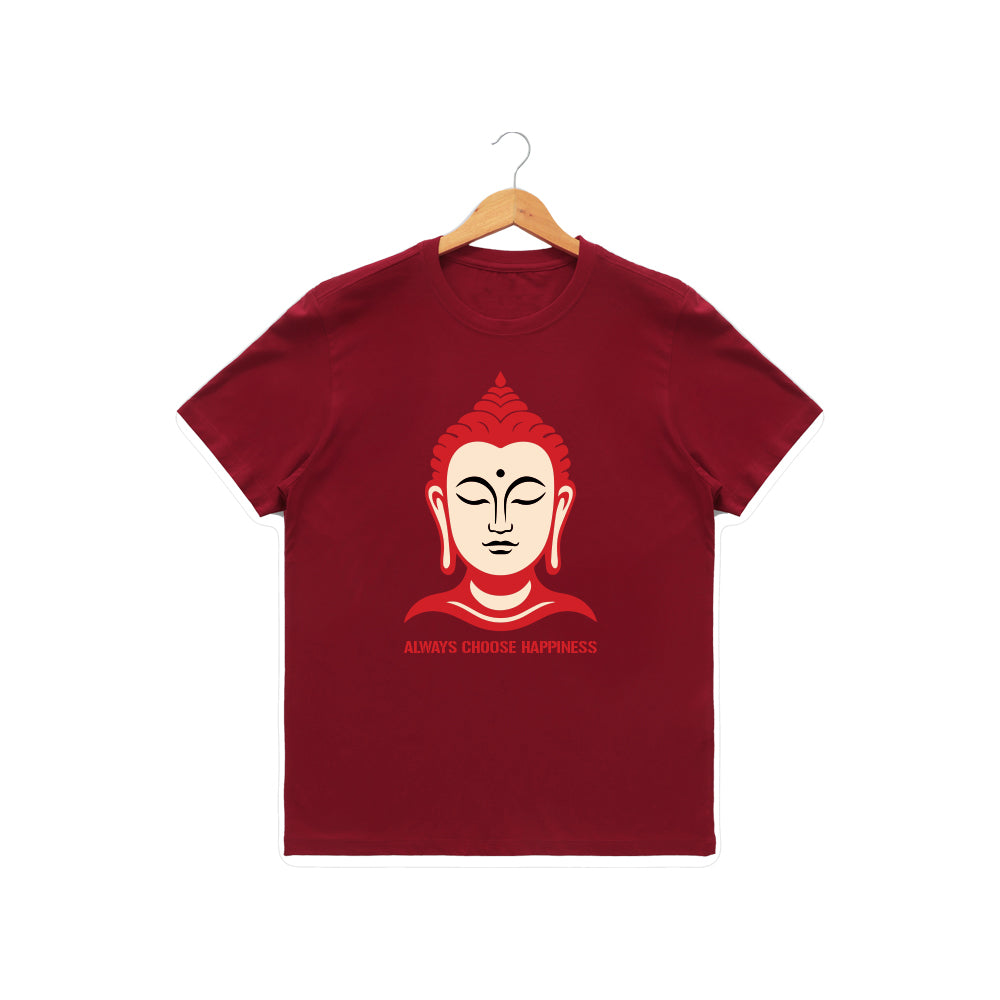 Women’s Graphic Print Round Neck T-Shirt- Buddha (170 GSM single jersey)
