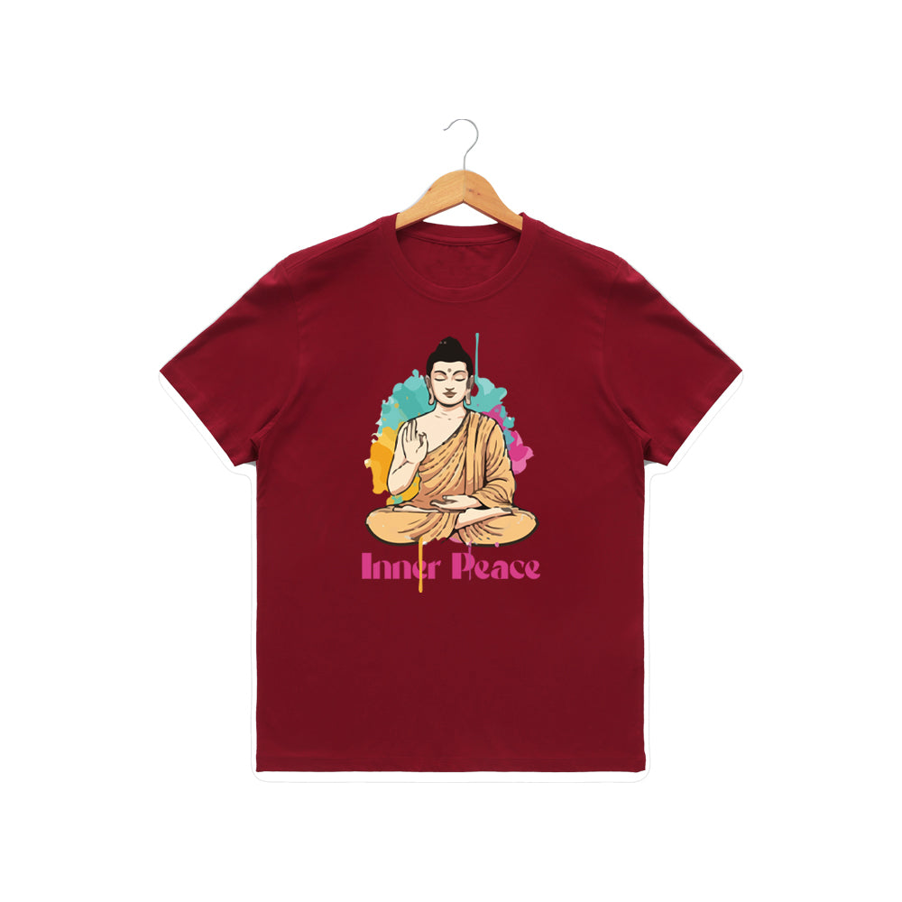 Women’s Graphic Print Round Neck T-Shirt- Buddha (170 GSM single jersey)