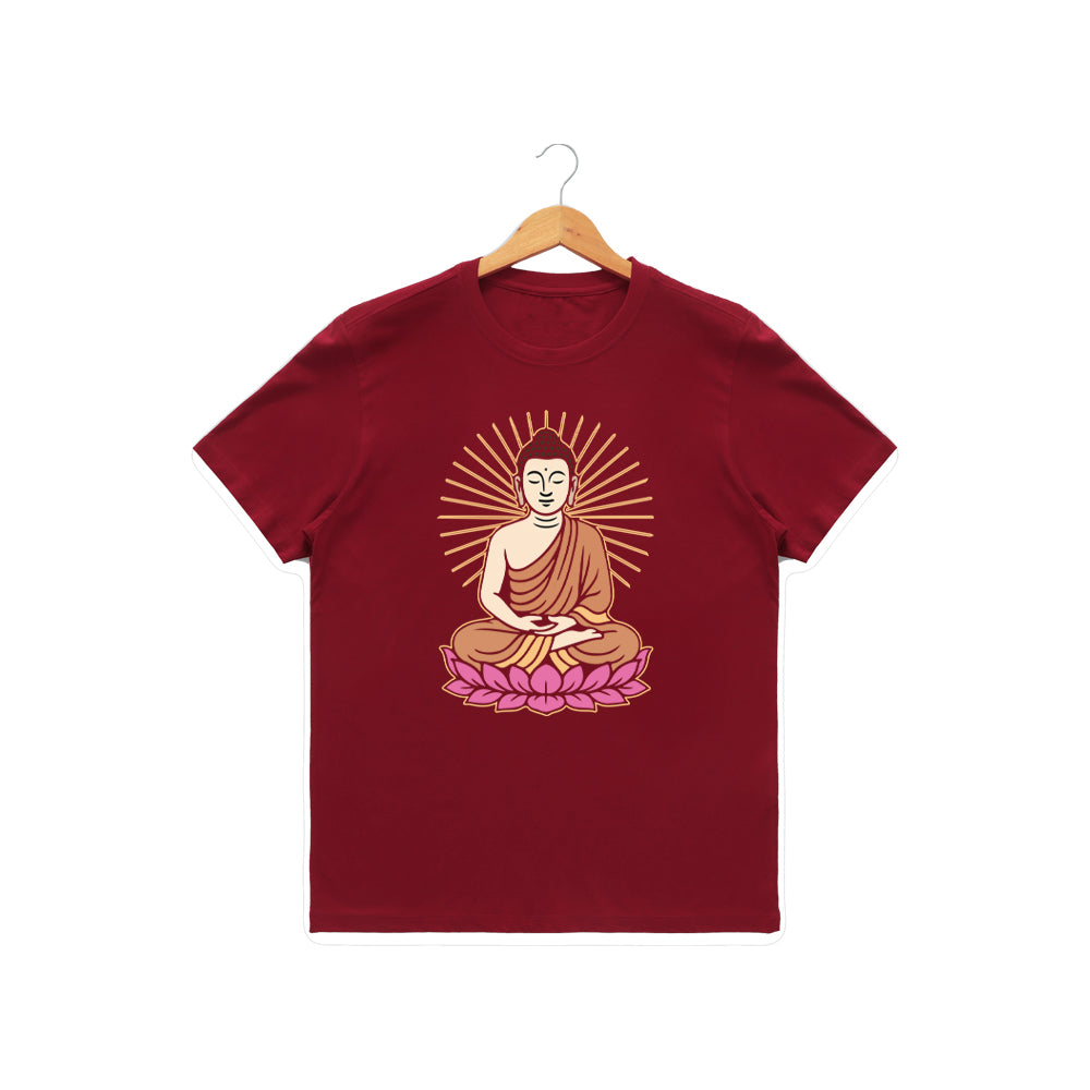 Women’s Graphic Print Round Neck T-Shirt- Buddha (170 GSM single jersey)