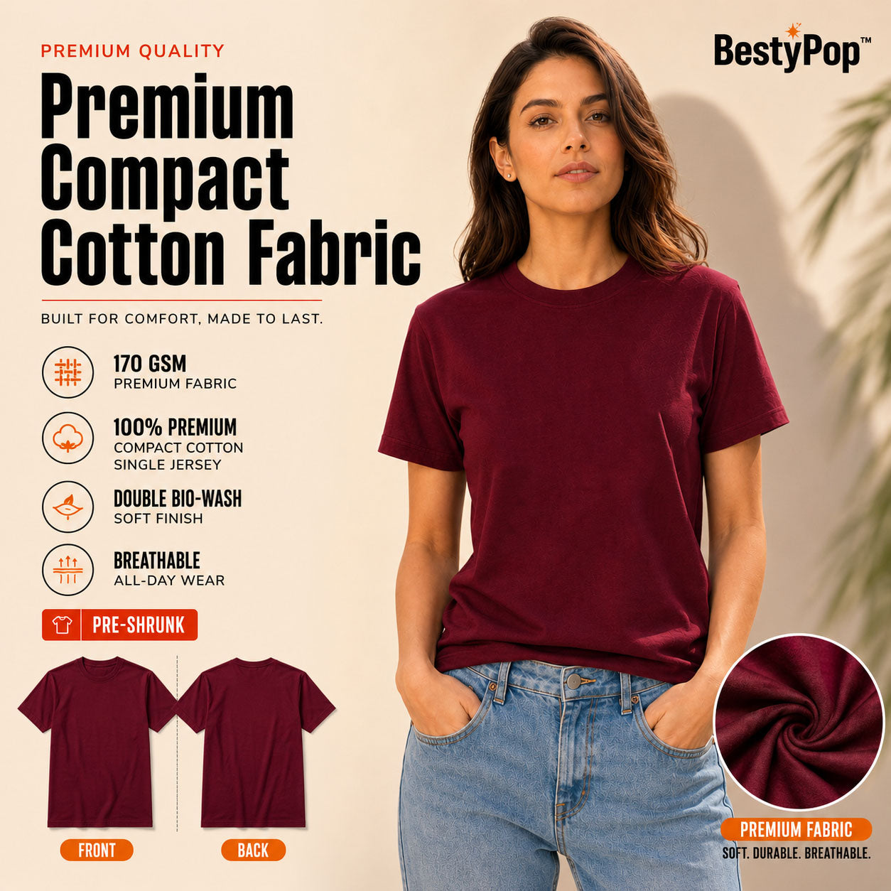 Women’s Plain Round Neck T-Shirt
