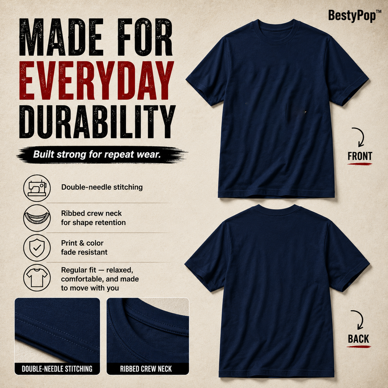 Men’s Plain Round Neck T-Shirt