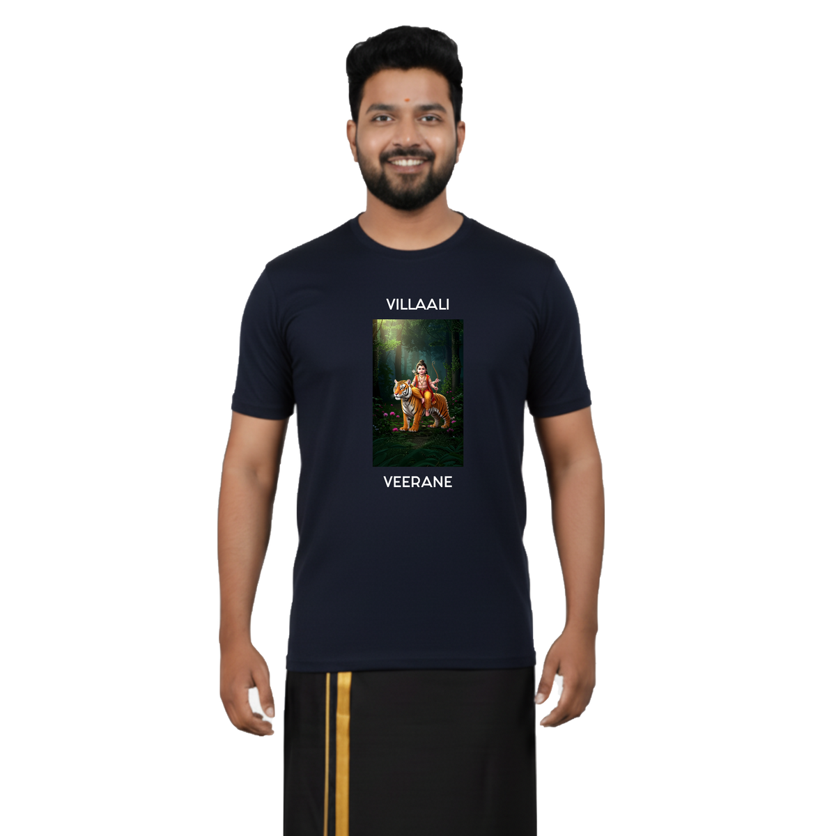 Men’s Graphic Print Round Neck T-Shirt- Ayyappan (170 GSM single jersey)