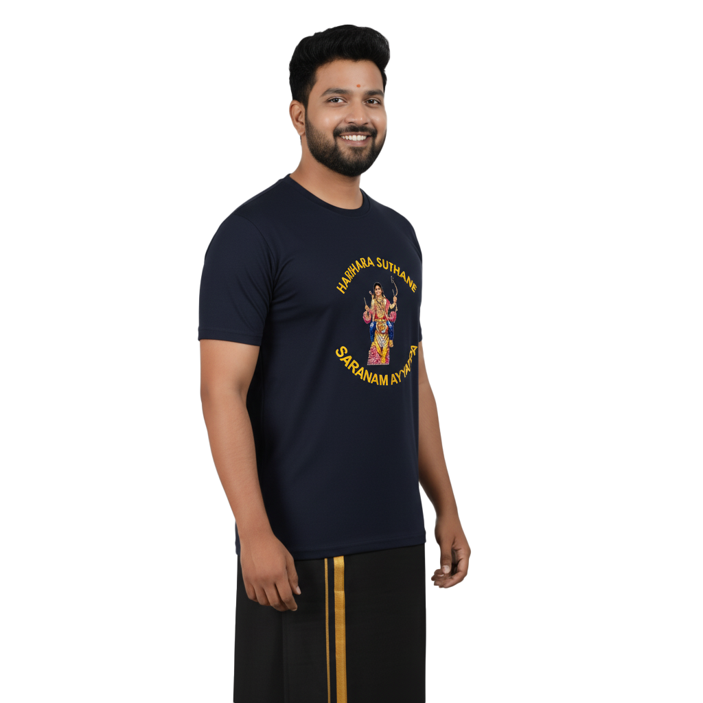 Men’s Graphic Print Round Neck T-Shirt- Ayyappan(170 GSM single jersey)