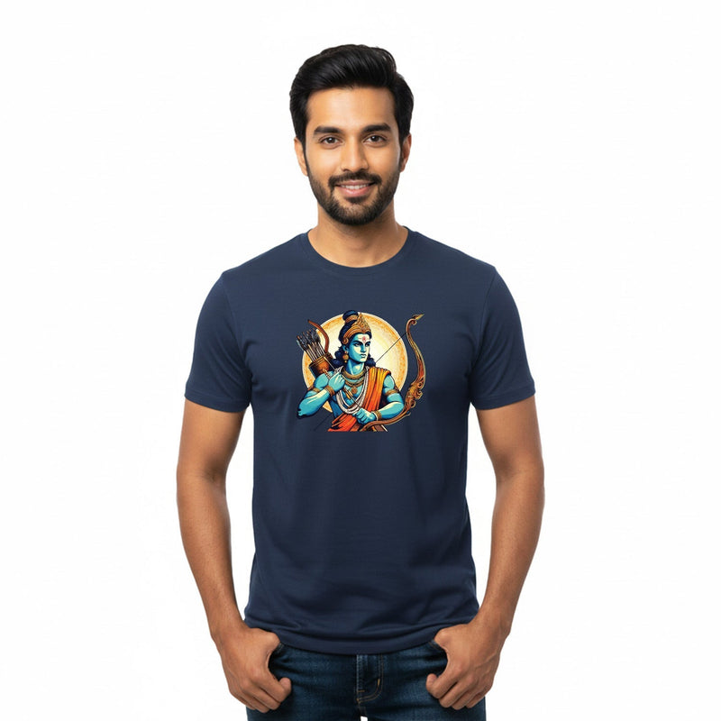 Men’s Graphic Print Round Neck T-Shirt- Jai Shree Ram (170 GSM single jersey)