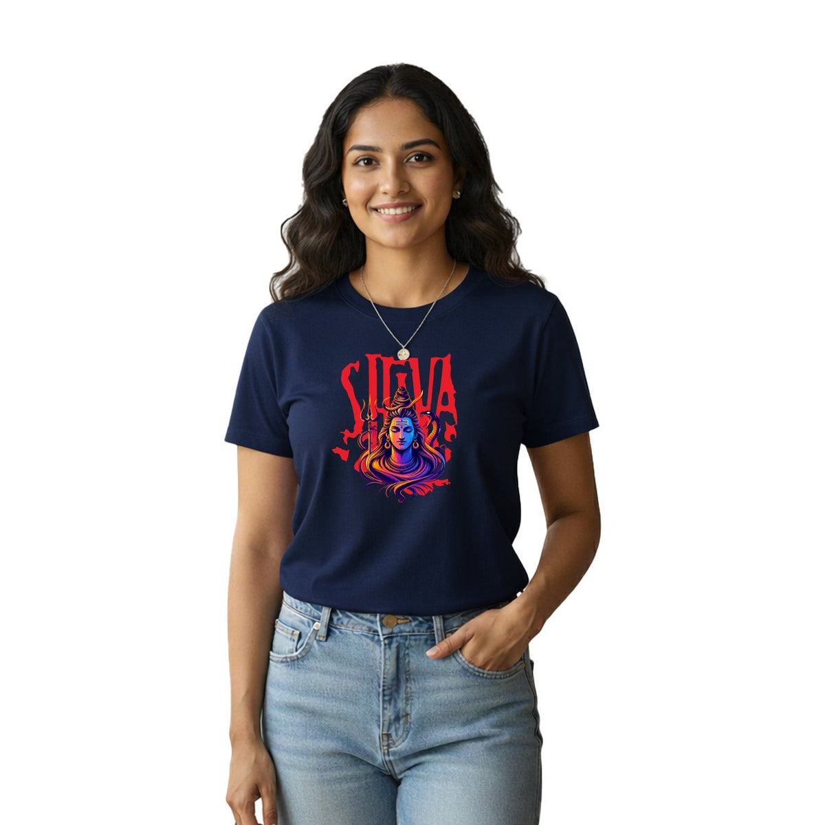 Women’s Graphic Print Round Neck T-Shirt - Shivan (170 GSM single jersey)