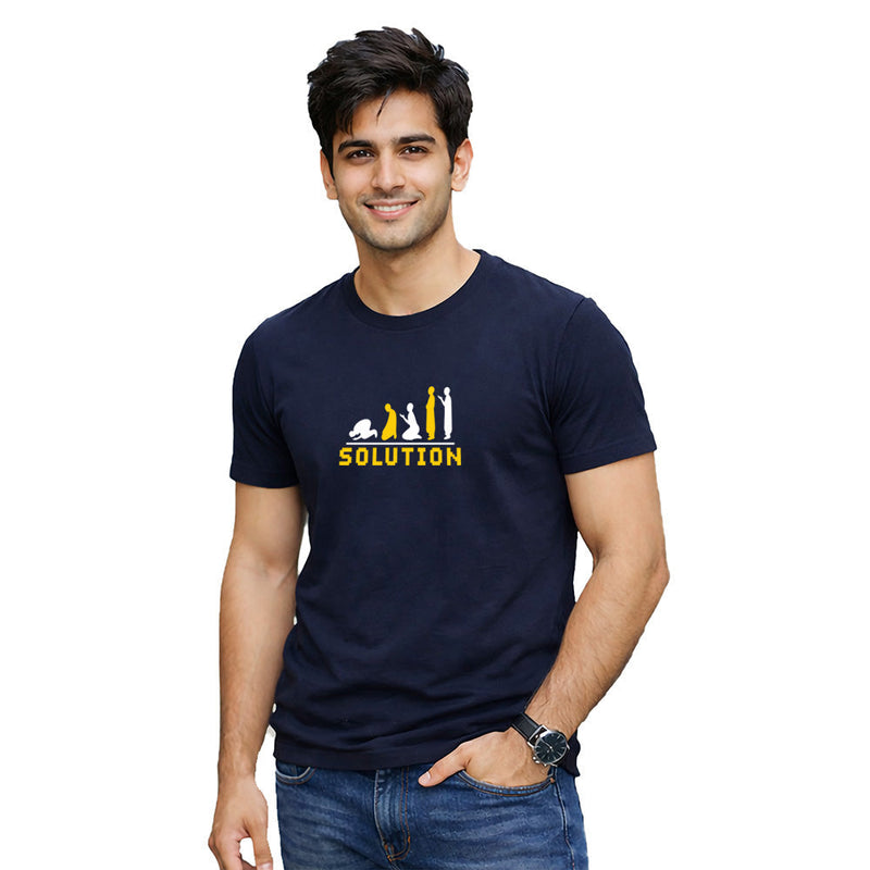 Men’s Graphic Print Round Neck T-Shirt- Allah (170 GSM single jersey)
