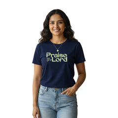 Women’s Graphic Print Round Neck T-Shirt-Jesus(170 GSM single jersey)