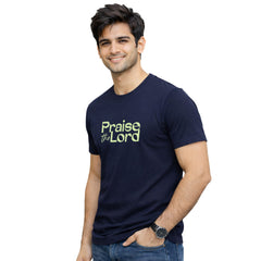 Men’s Graphic Print Round Neck T-Shirt-Jesus(170 GSM single jersey)