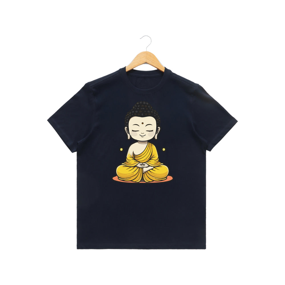 Women’s Graphic Print Round Neck T-Shirt- Buddha (170 GSM single jersey)