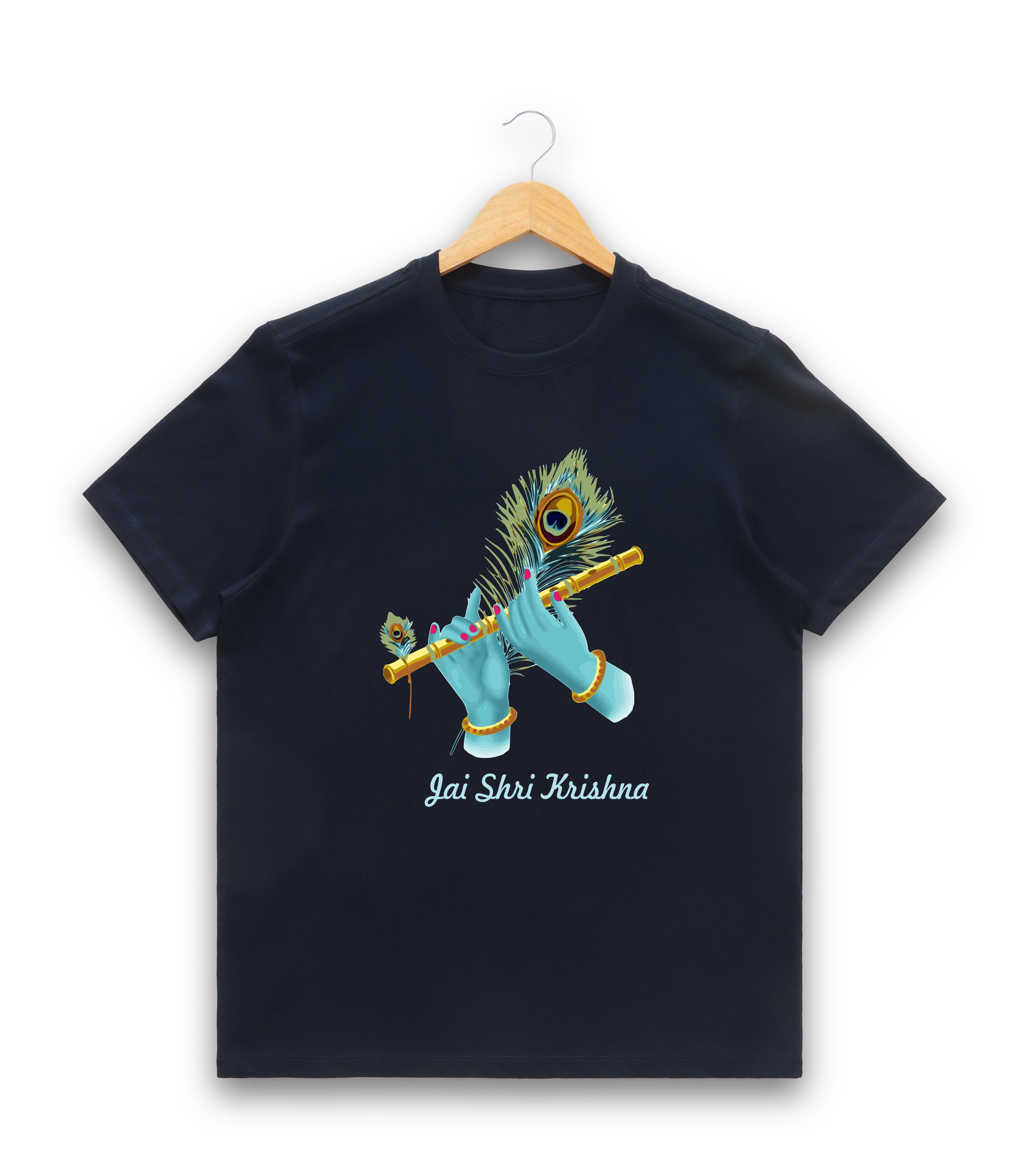 Men’s Graphic Print Round Neck T-Shirt- Krishna (170 GSM single jersey)