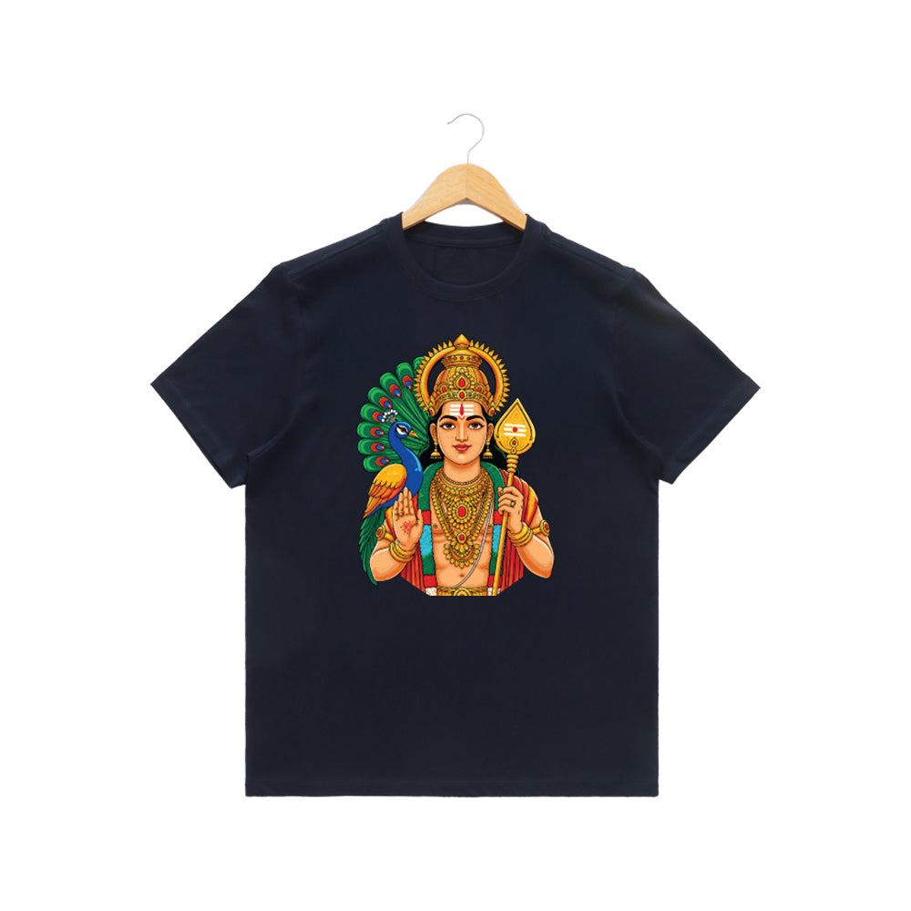 Women’s Graphic Print Round Neck T-Shirt- Murugan (170 GSM single jersey)