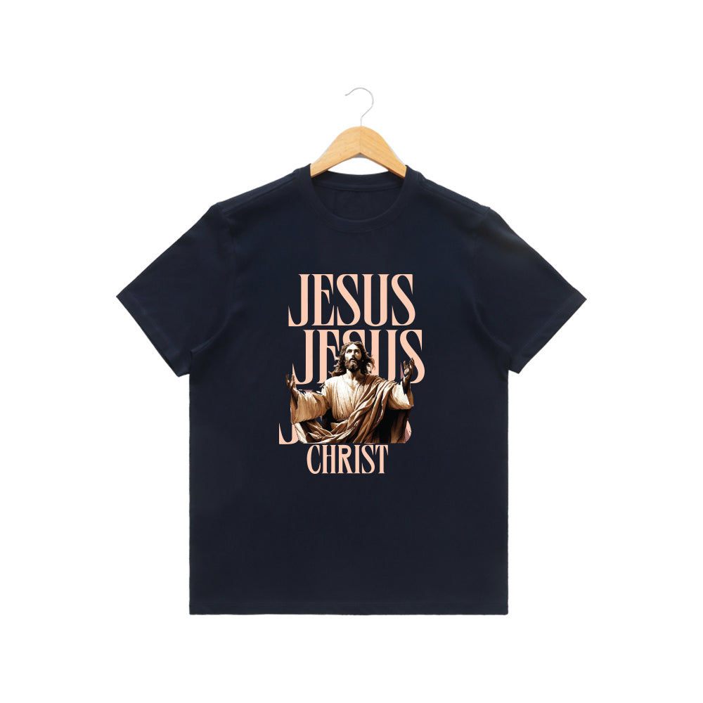 Women’s Graphic Print Round Neck T-Shirt-Jesus(170 GSM single jersey)