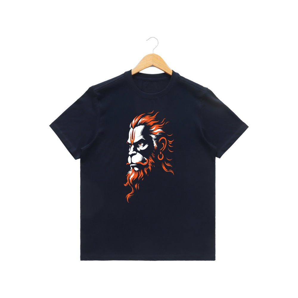 Men’s Graphic Print Round Neck T-Shirt- Hanuman (170 GSM single jersey)