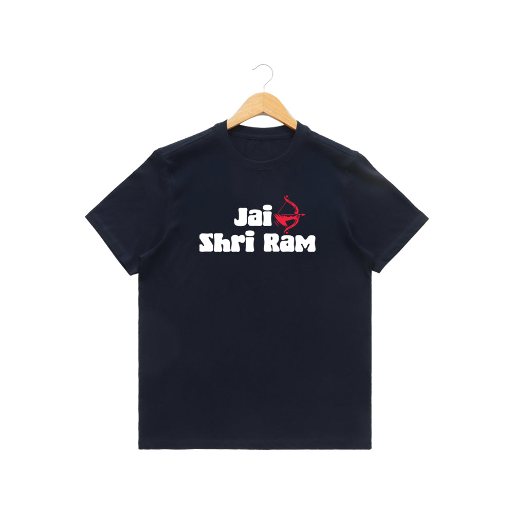 Women’s Graphic Print Round Neck T-Shirt- Jai Shree Ram (170 GSM single jersey)