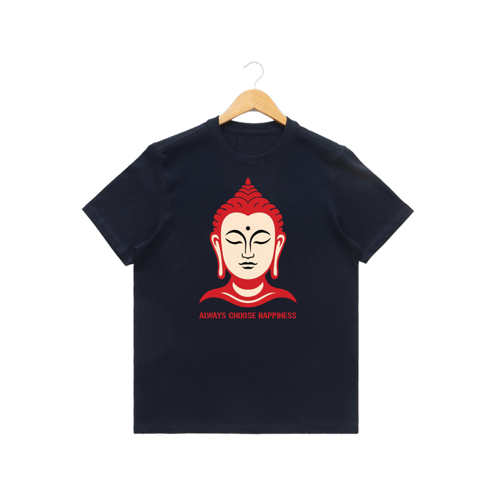 Men’s Graphic Print Round Neck T-Shirt- Buddha (170 GSM single jersey)