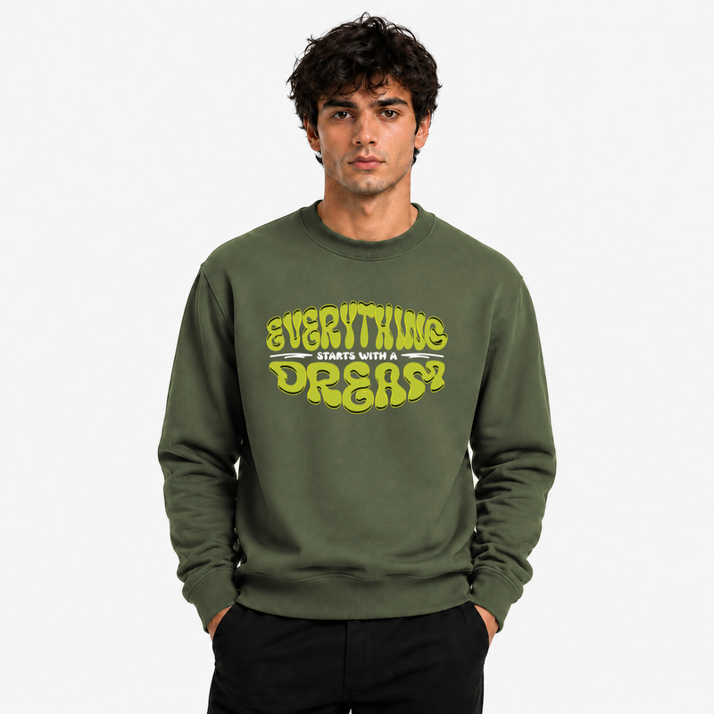 Men’s Graphic Print Round Neck Sweatshirt - 270 GSM