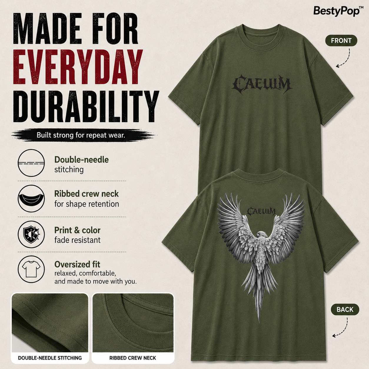 Men’s Oversized T-Shirt - Caelum (225 GSM heavyweight fabric)
