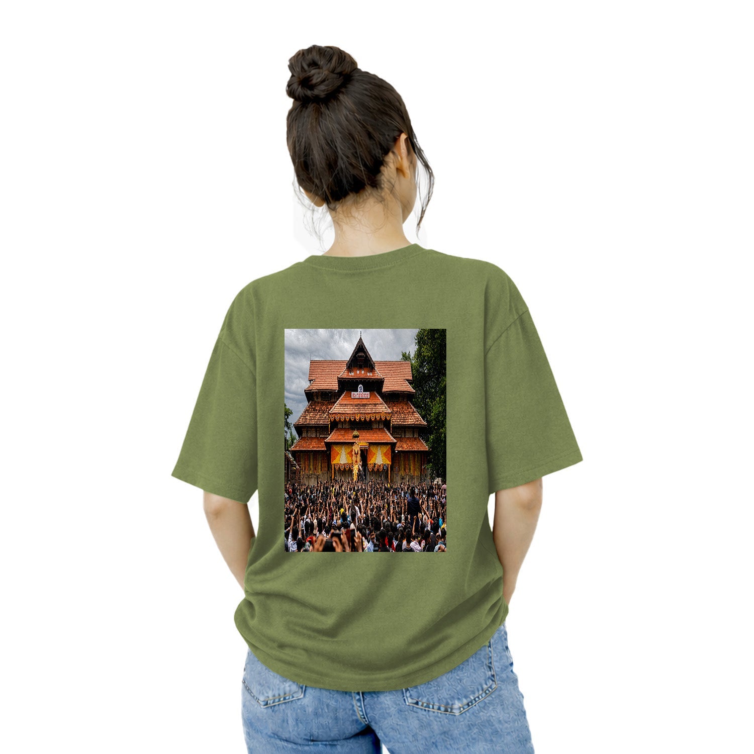 Women's Crew Neck Oversized t-shirt - തൃശൂർ പൂരം വൈബ്സ്