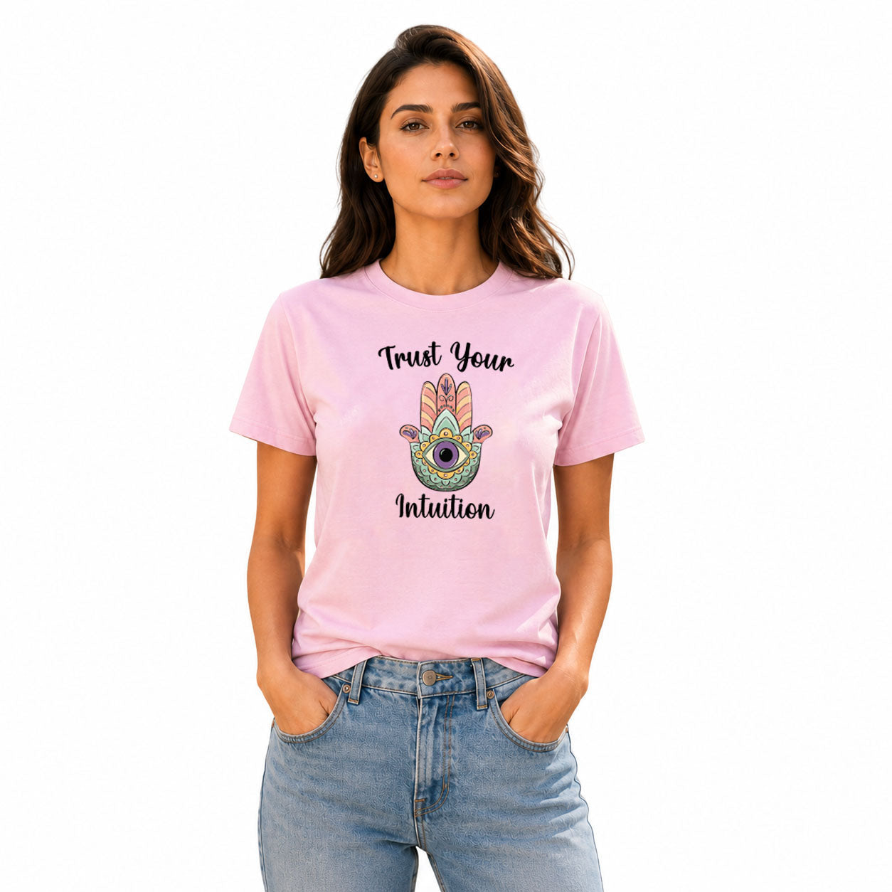 Women's Crew Neck t-shirt - Trust Your Intuition (170 GSM single jersey)