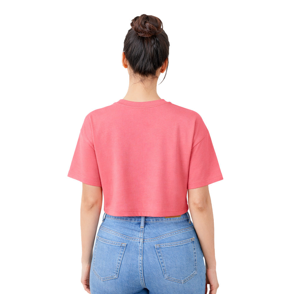 Women’s Oversized Half Sleeve Crop Top - Stay Iconic (220 GSM Interlock Fabric)