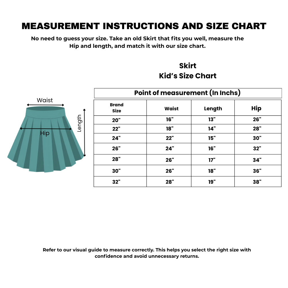 Demo Listing - Kid's Skirt -200 Gsm Mars(100% Micro polyester) - Style Code: 1040