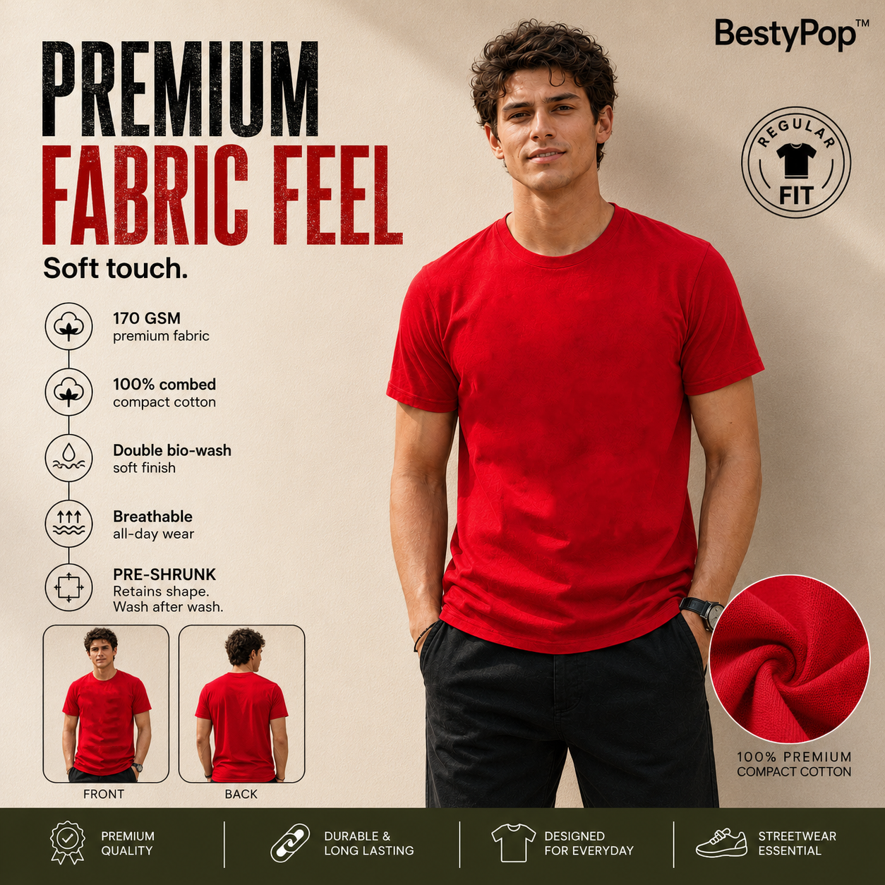Men’s Plain Round Neck T-Shirt