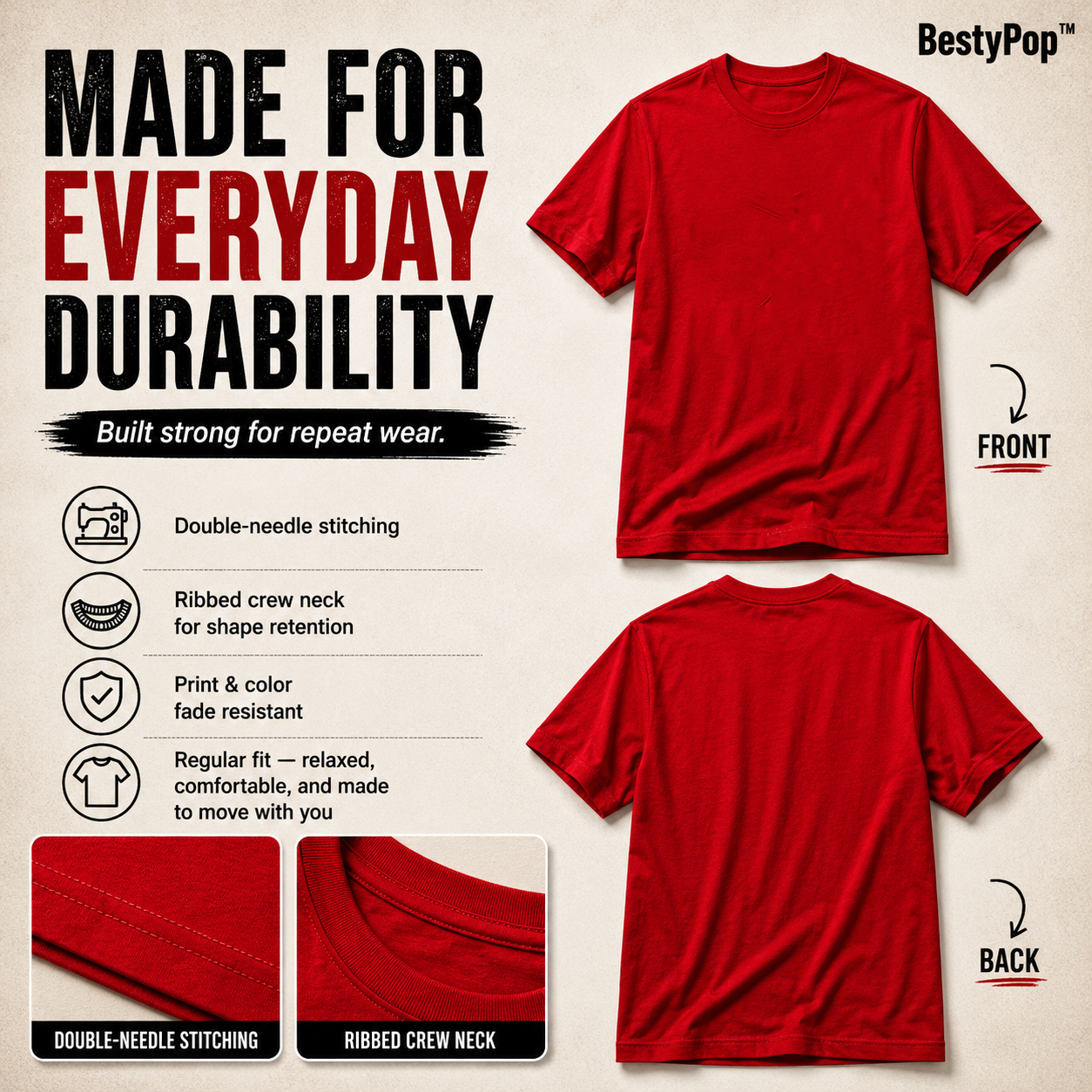 Men’s Plain Round Neck T-Shirt