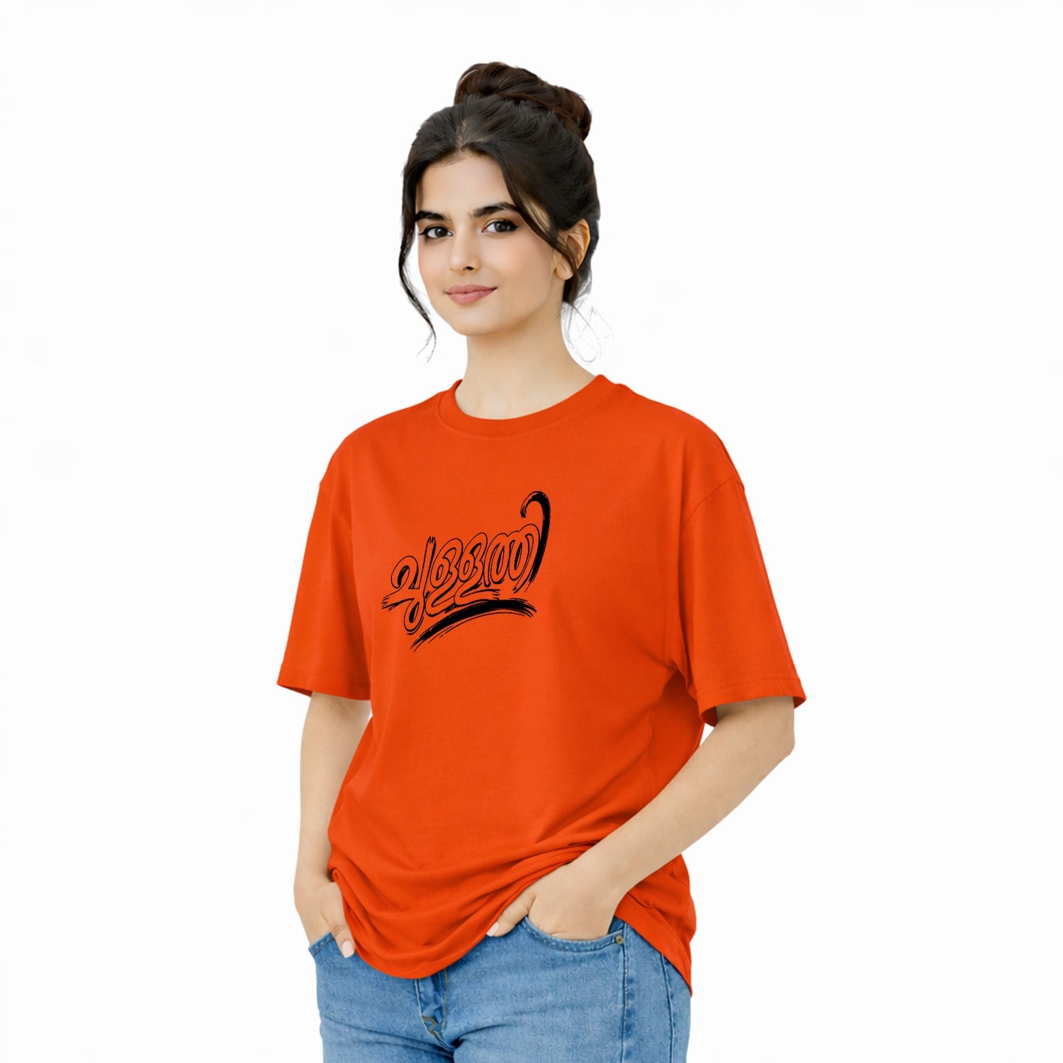 Crew Neck oversized t-shirt - ചുള്ളത്തി(225 GSM heavyweight fabric)