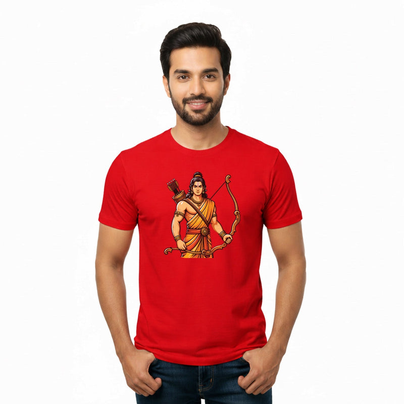 Men’s Graphic Print Round Neck T-Shirt- Jai Shree Ram (170 GSM single jersey)