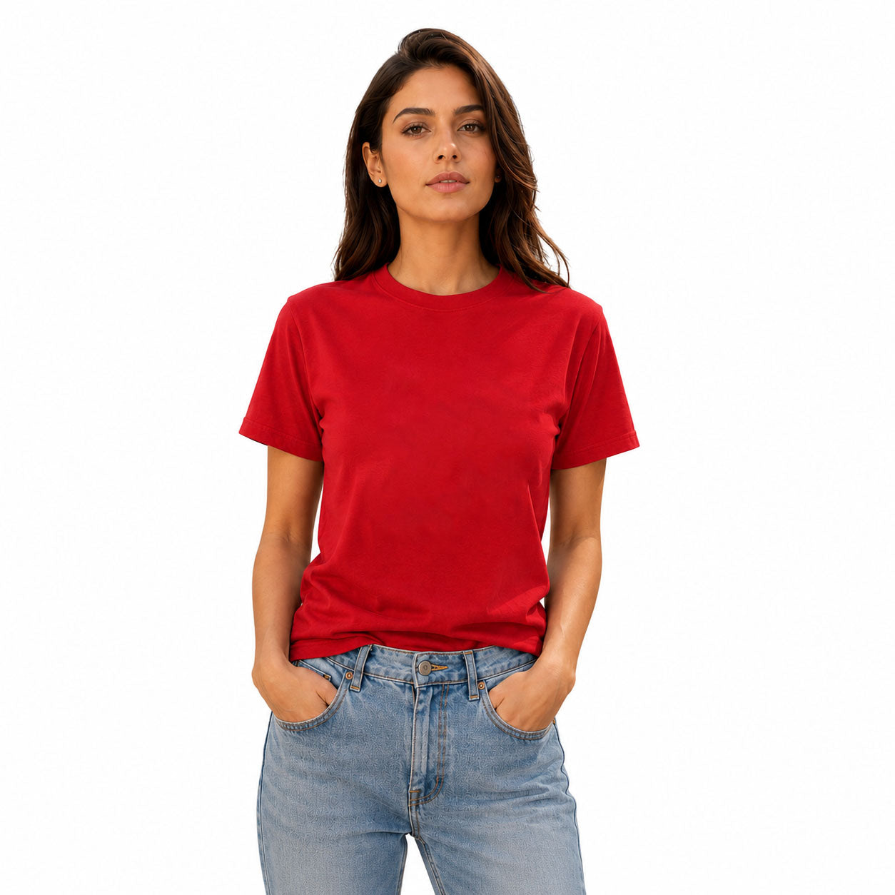 Women’s Plain Round Neck T-Shirt - 190 GSM Single Jersey