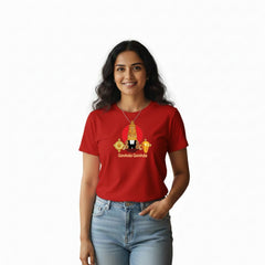 Women’s Graphic Print Round Neck T-Shirt-Thirupathi Balaji (170 GSM single jersey)