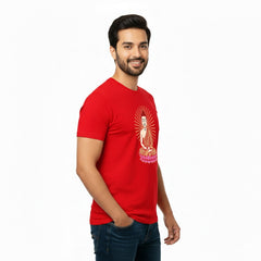 Men’s Graphic Print Round Neck T-Shirt- Buddha (170 GSM single jersey)