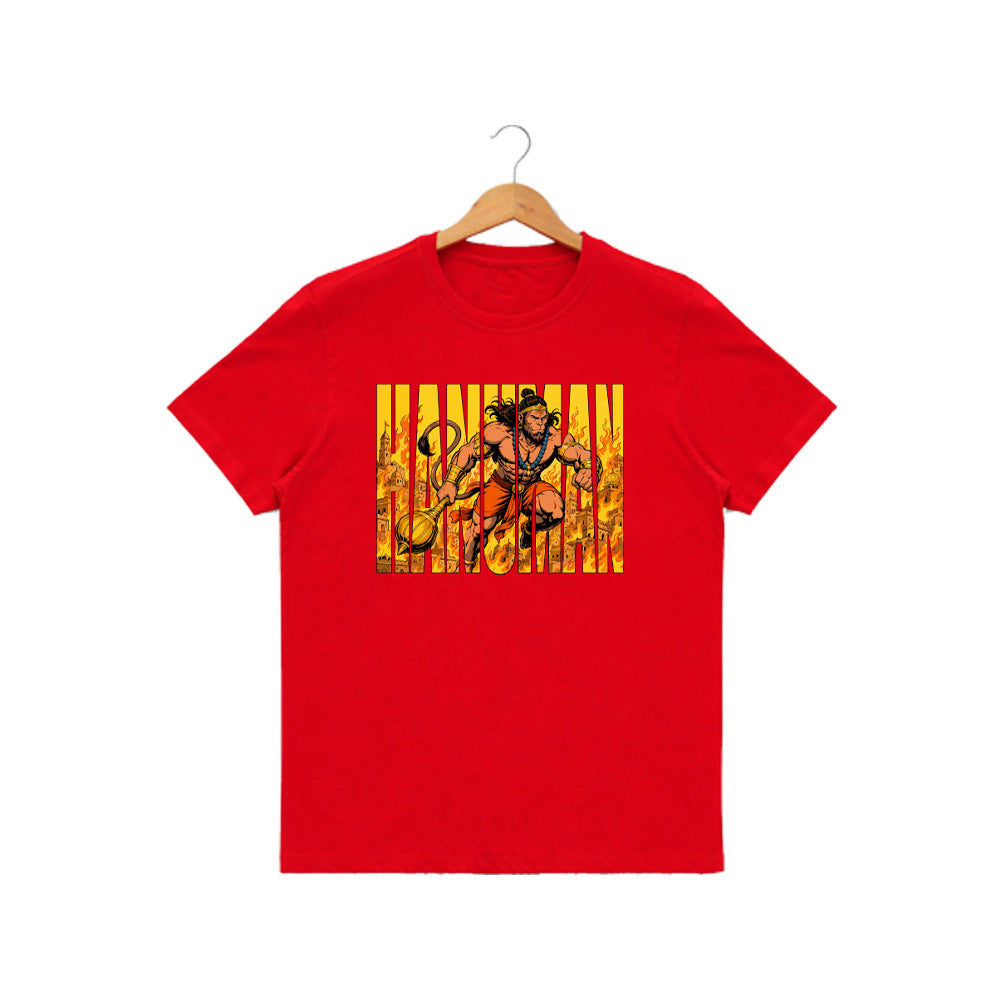 Men’s Graphic Print Round Neck T-Shirt- Hanuman (170 GSM single jersey)