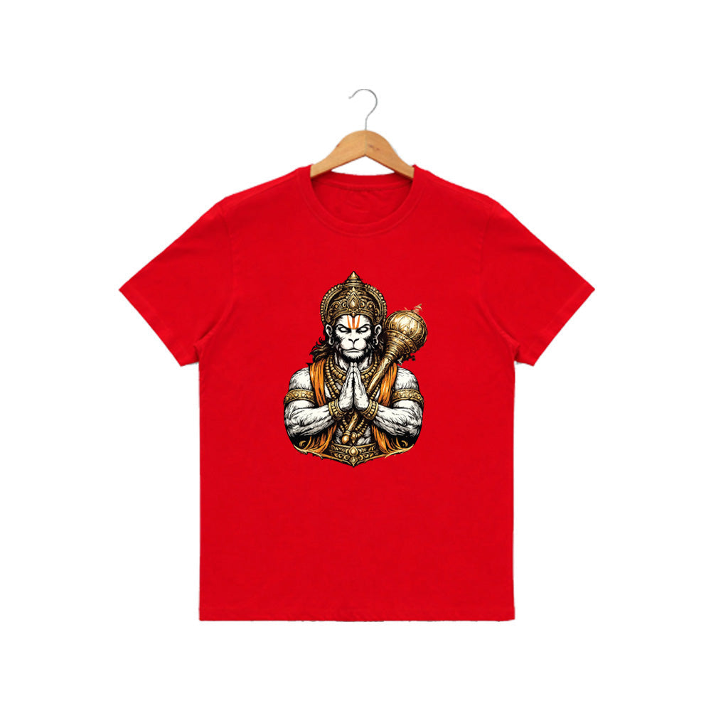 Men’s Graphic Print Round Neck T-Shirt- Hanuman (170 GSM single jersey)