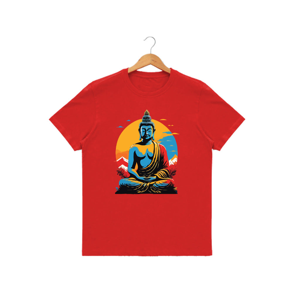 Women’s Graphic Print Round Neck T-Shirt- Buddha (170 GSM single jersey)