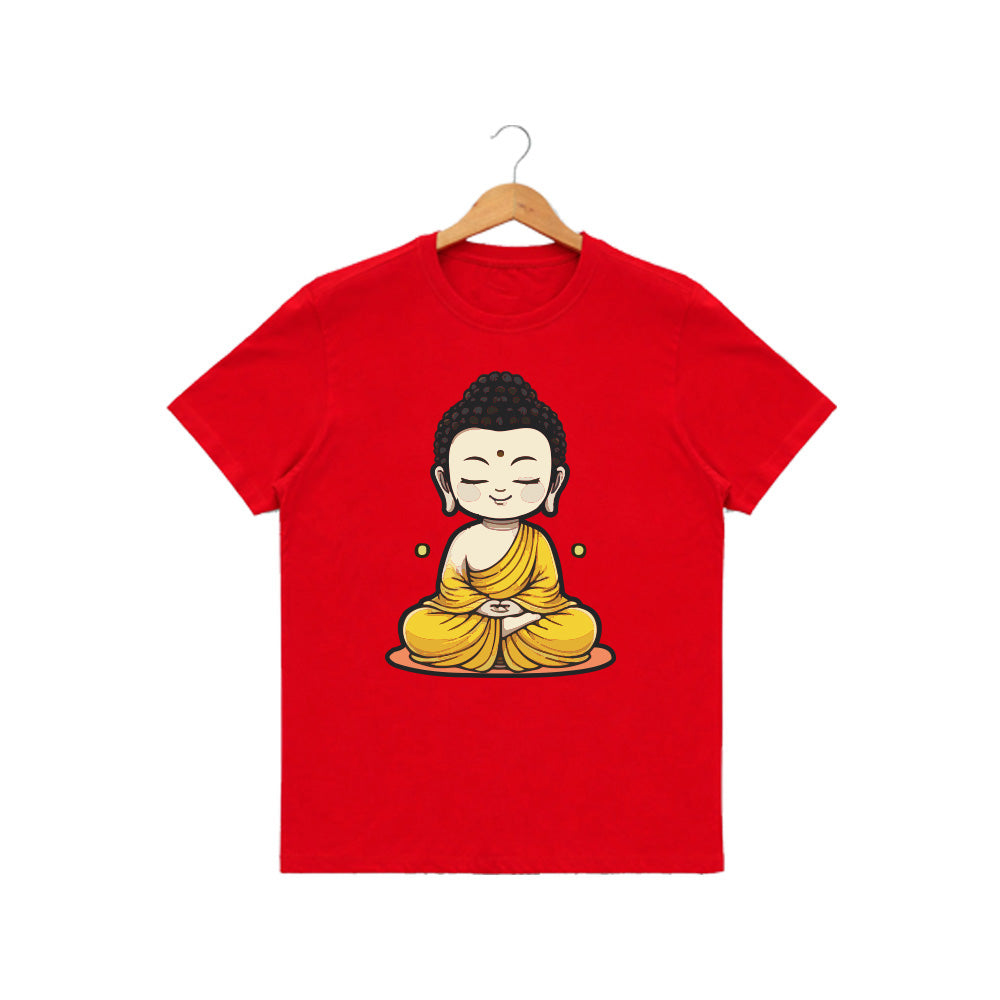 Men’s Graphic Print Round Neck T-Shirt- Buddha (170 GSM single jersey)