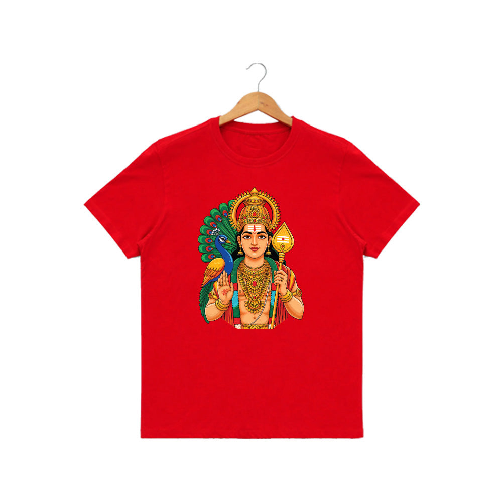 Men’s Graphic Print Round Neck T-Shirt- Murugan (170 GSM single jersey)