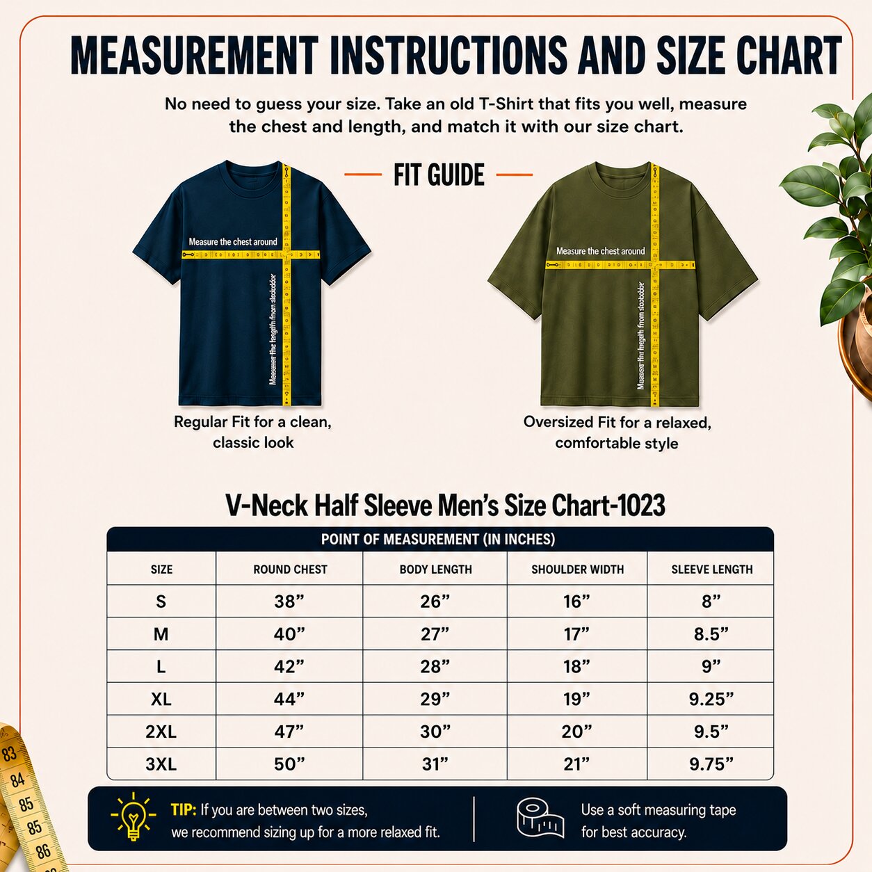 Men’s Graphic Print V-Neck T-Shirt- 190GSM