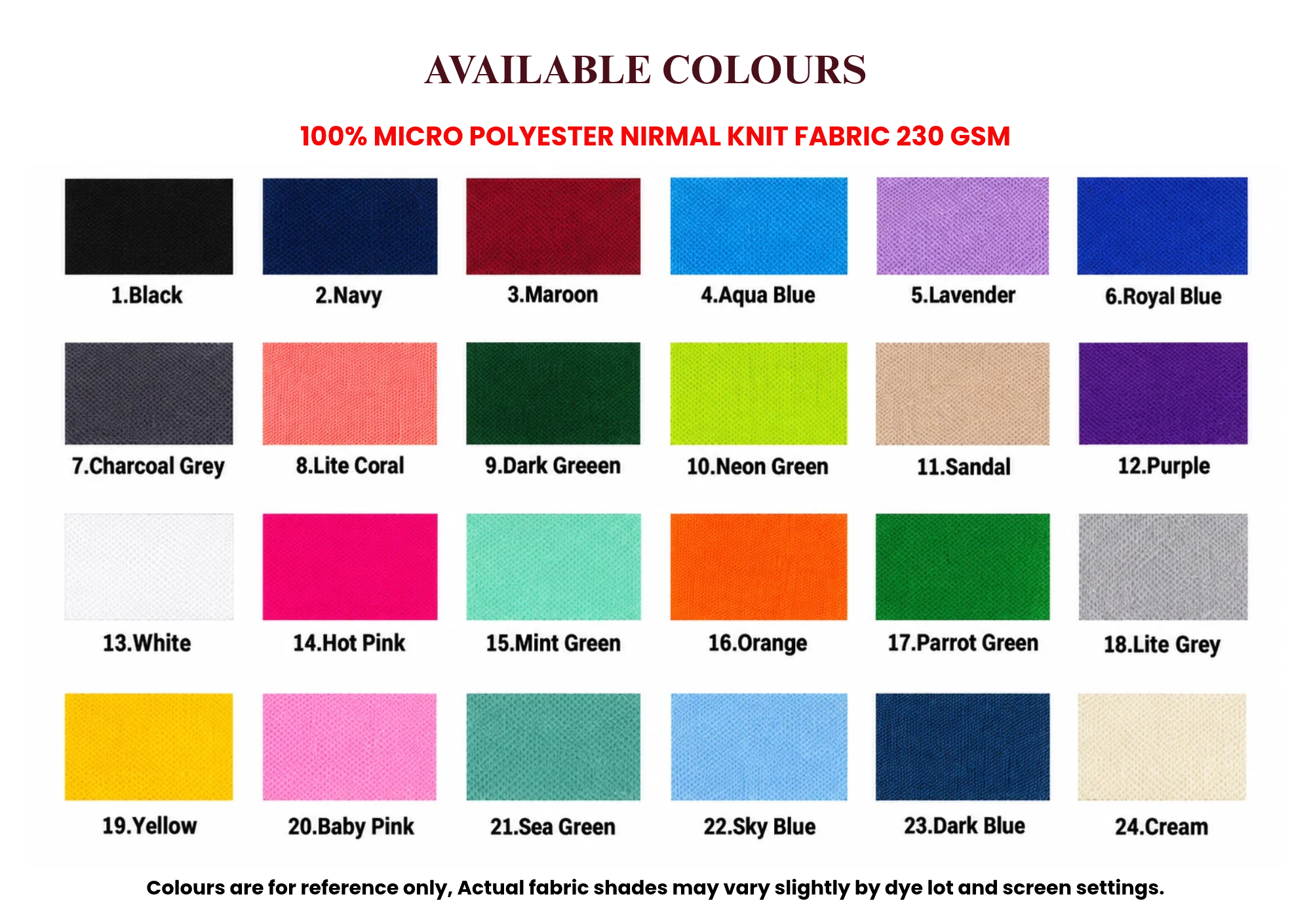 Demo Listing - Kid's Skirt -230 Gsm Nirmal Knit pique(100 % Micro polyester) - Style code: 1035
