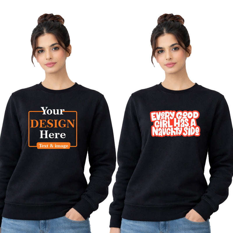 Women Round Neck sweatshirt T-shirt – Customize