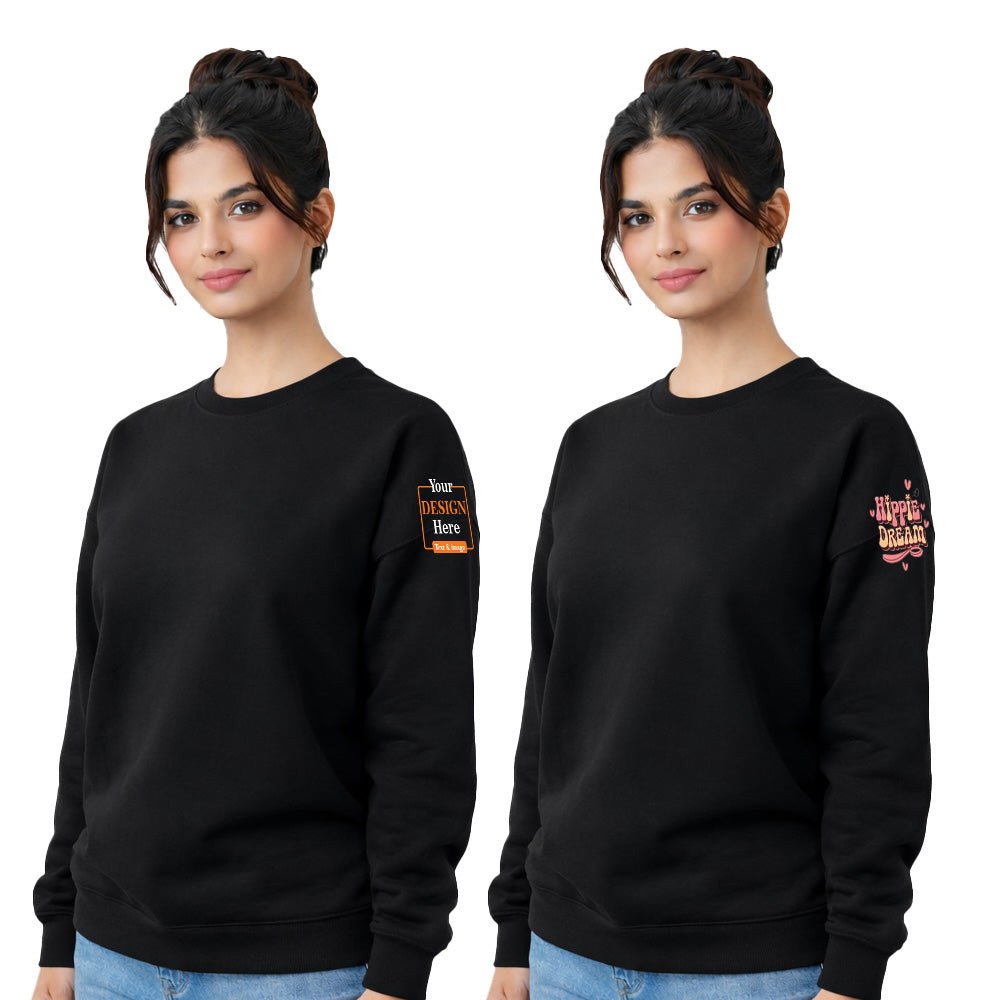 Women Round Neck sweatshirt T-shirt – Customize