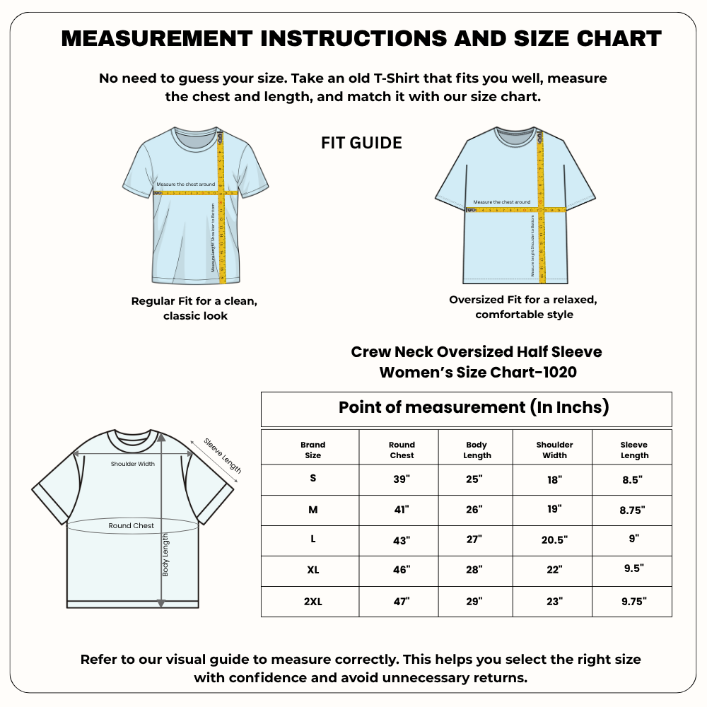 Crew Neck oversized t-shirt - എന്താ ഇഷ്ട്ടാ(225 GSM heavyweight fabric)