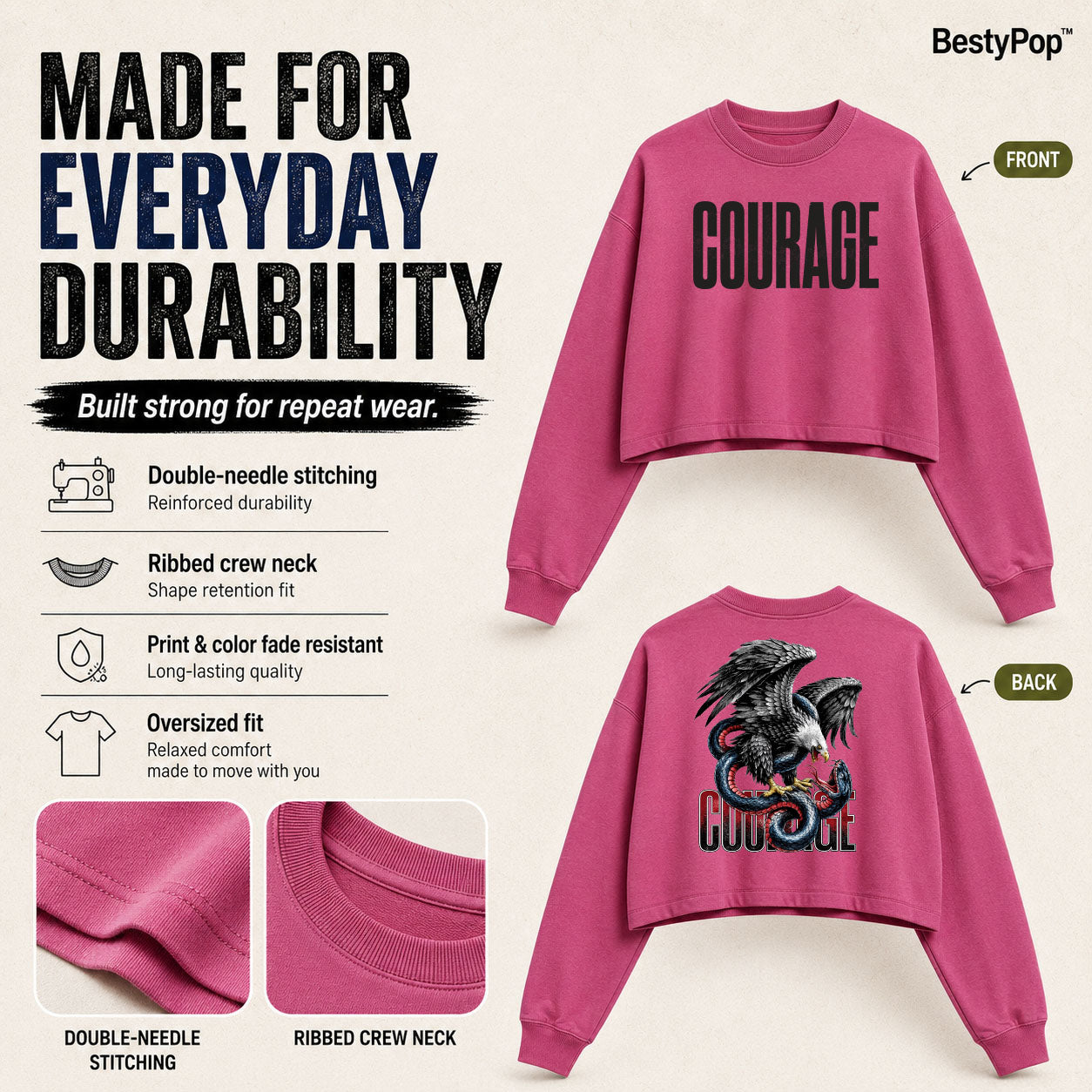 Women’s Crop top full Sleeve - 270 GSM
