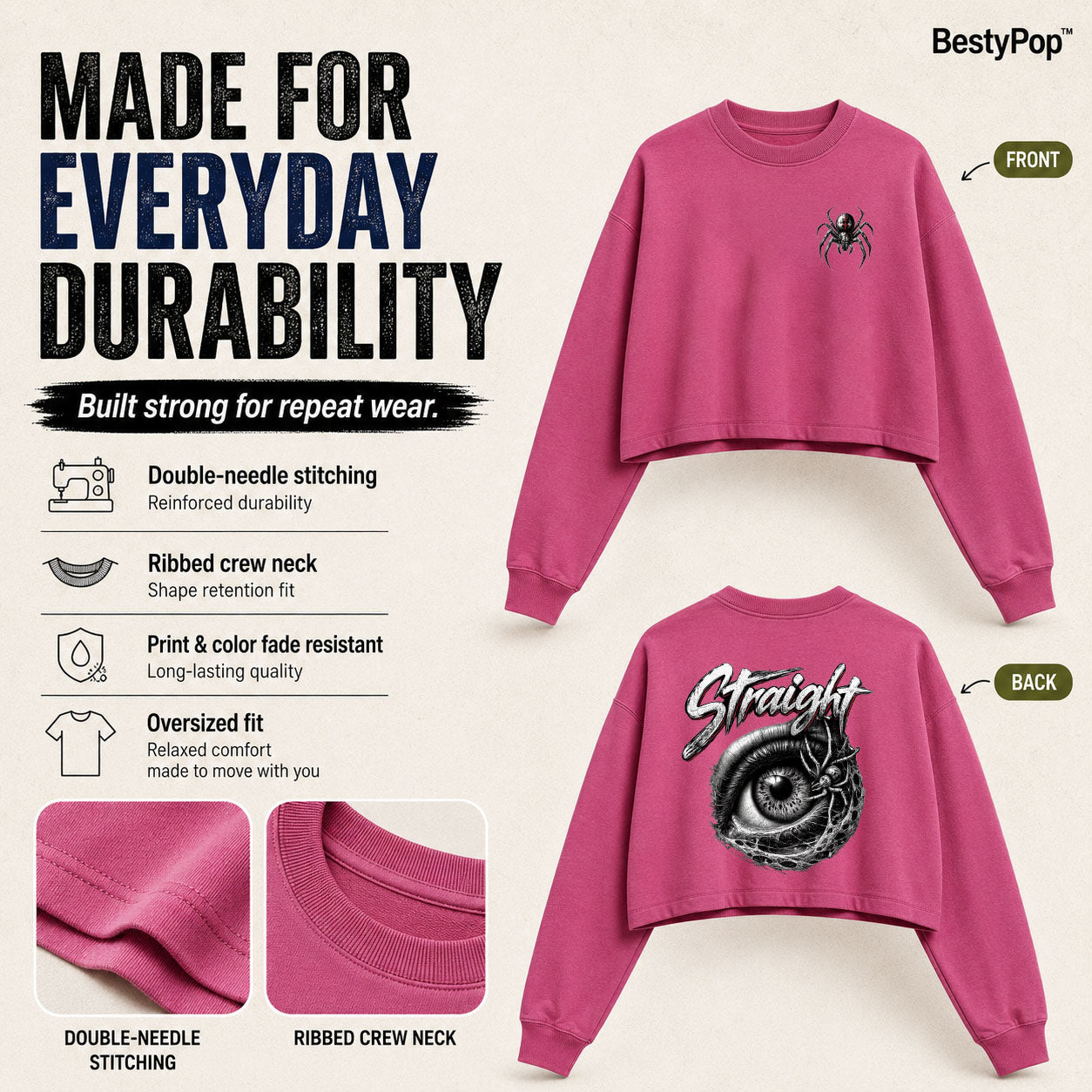 Women’s Crop top full Sleeve - 270 GSM