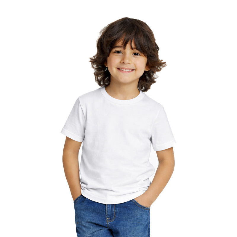 Boy’s Plain Round Neck T-Shirt - 190 GSM Single jersey