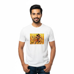 Men’s Graphic Print Round Neck T-Shirt- Hanuman (170 GSM single jersey)