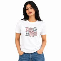 Dog Lover's Round Neck T-Shirts For Women - Dog Mom - (170 GSM) single jersey