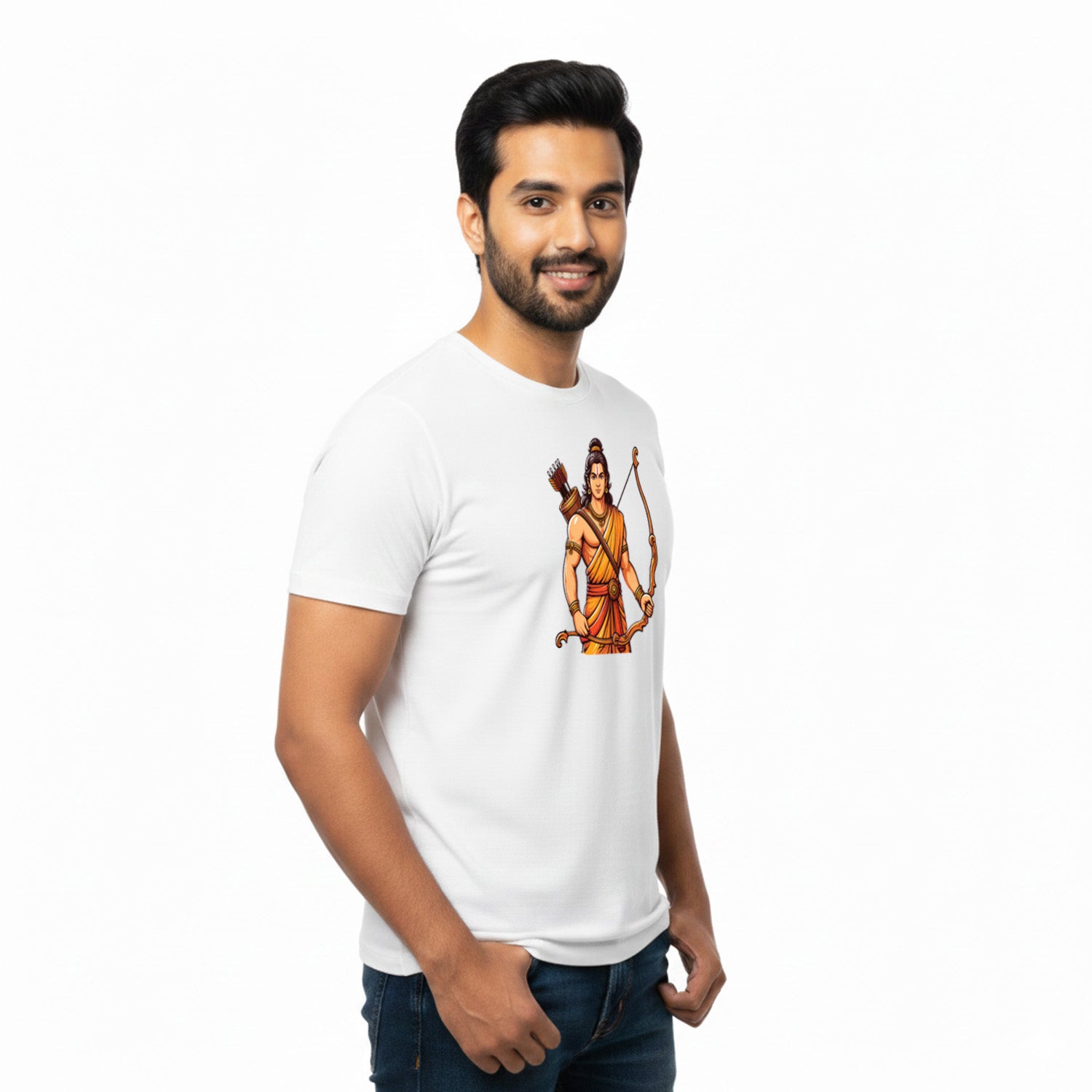 Men’s Graphic Print Round Neck T-Shirt- Jai Shree Ram (170 GSM single jersey)